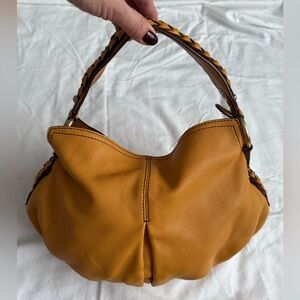 Banana Republic Mustard Yellow Leather Shoulder Bag